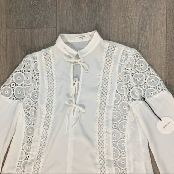 REVOLVE Tularosa Women's Blouse Long Flare Sleeve Ivory Boho chic Size XS NWT - Picture 9 of 16